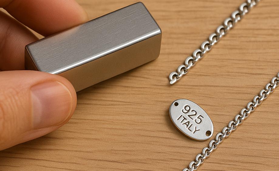 925 Italy silver chain magnetic test