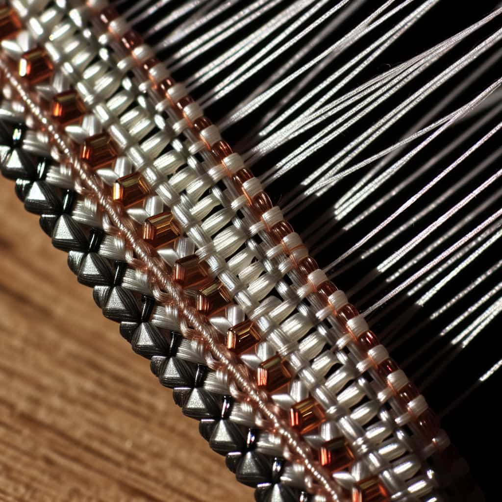 bead loom bracele with abstract pattern