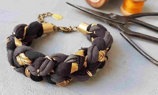 Bracelet manchette tressé