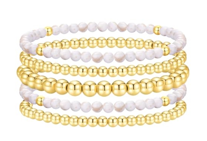 Goldene Perlenarmbänder von Jawfait