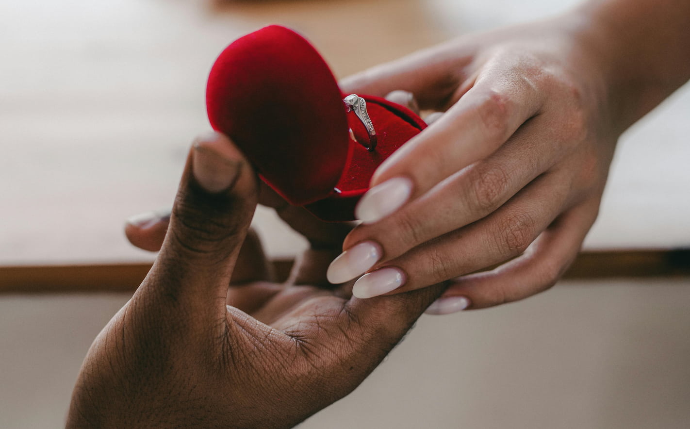 Heiratsantrag mit Verlobungsring