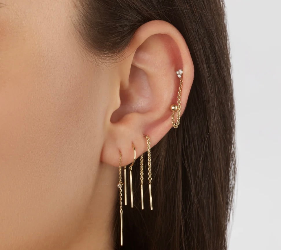 Lagen-Look mit Durchzieher-Ohrring