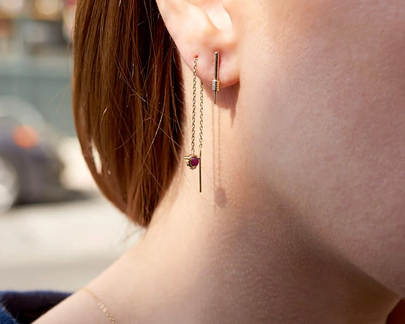 how to wear threader earrings
