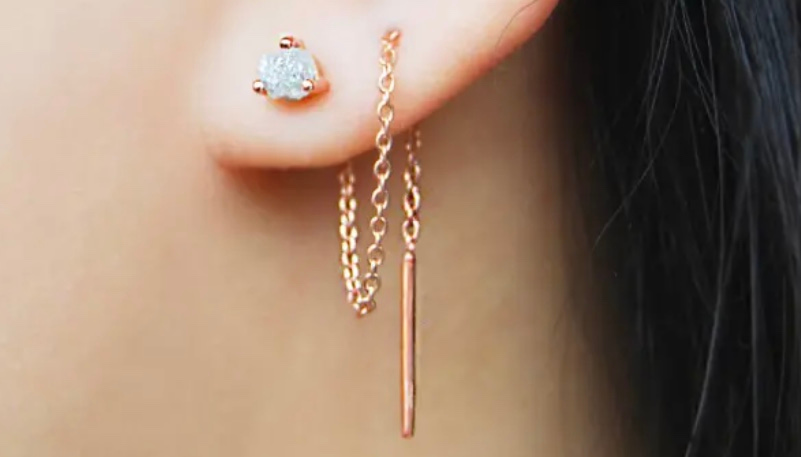 Gewickelter Durchzieher-Ohrring