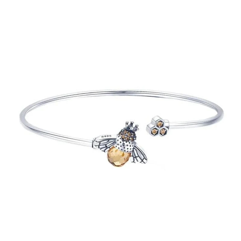 Bracelet jonc ouvert abeille